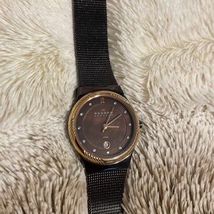 Skagen oiled bronze colored ladies watch